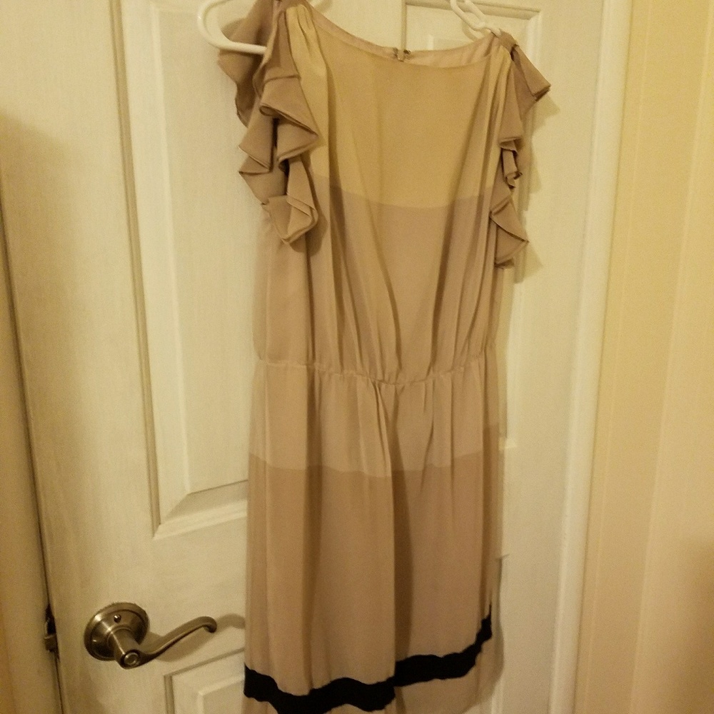 LOFT FLUTTER SLEEVE COLOR BLOCK DRESS